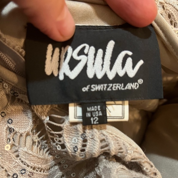 NWT! URSULA OF SWITZERLAND Filigree Lace 3/4 Sleeve in Mauve, Size 12 - Picture 16 of 16